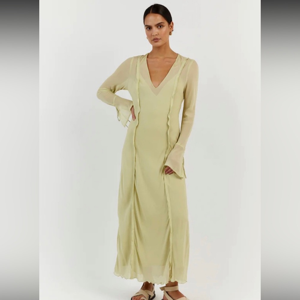 Dissh BOWIE LIME SHEER VISCOSE DRESS